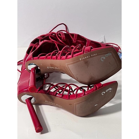 Gianni Bini Red Rydelle Synthetic Ankle wrap Lace up Dress Shoe Size 8 NWB - Picture 4 of 8